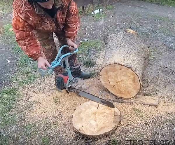 Самодельная бензопила с китайским двигателем от мотокосы Самодельная бензопила с китайским двигателем от мотокосы