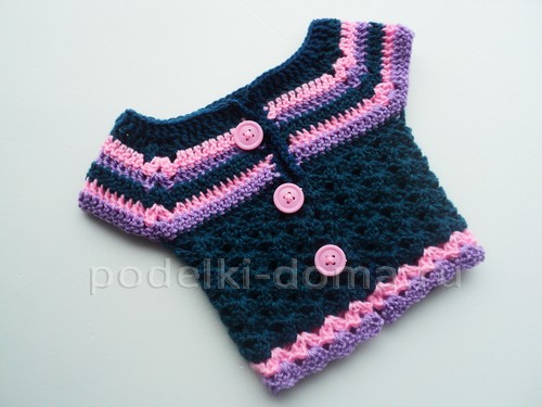 Кофточка для малышки, вязаная крючком