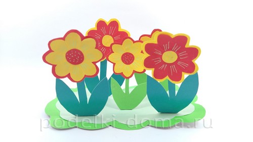 Цветочная клумба из бумаги