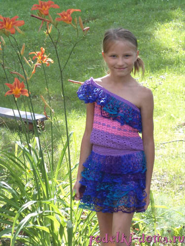 Кофточка для малышки, вязаная крючком