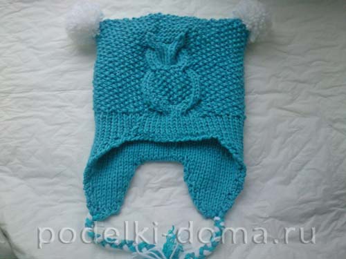Чепчик для малыша, вязаный спицами