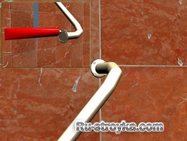 Как установить поручень в ванной комнате.