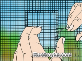 Как отремонтировать оконную сетку.