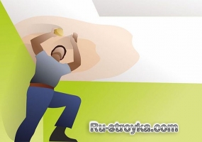 Покраска потолка после подтека воды.