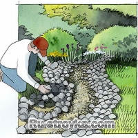 Делаем сухое русло ручья в ландшафте. Делаем сухое русло ручья в ландшафте.