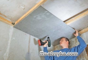 Ванная комната &ndash; потолок из ЦСП