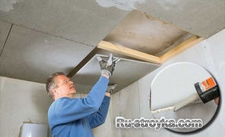 Ванная комната &ndash; потолок из ЦСП