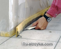 Монтаж керамической плитки по утеплителю.