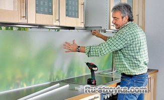 Рабочее место на кухне из фотообоев. Рабочее место на кухне из фотообоев.