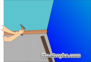 Установка плиточного линолеума.